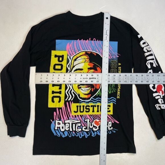 Poetic Justice Tupac Shakur 2Pac Graphic T-shirt Women Medium Black Long Sleeve - Picture 5 of 5